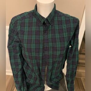 American Eagle green plaid button down.